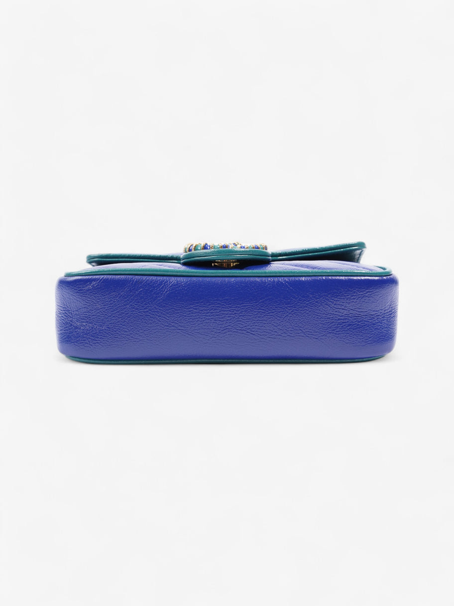 Gucci GG Marmont Blue / Green Matelasse Leather Super Mini Image 6