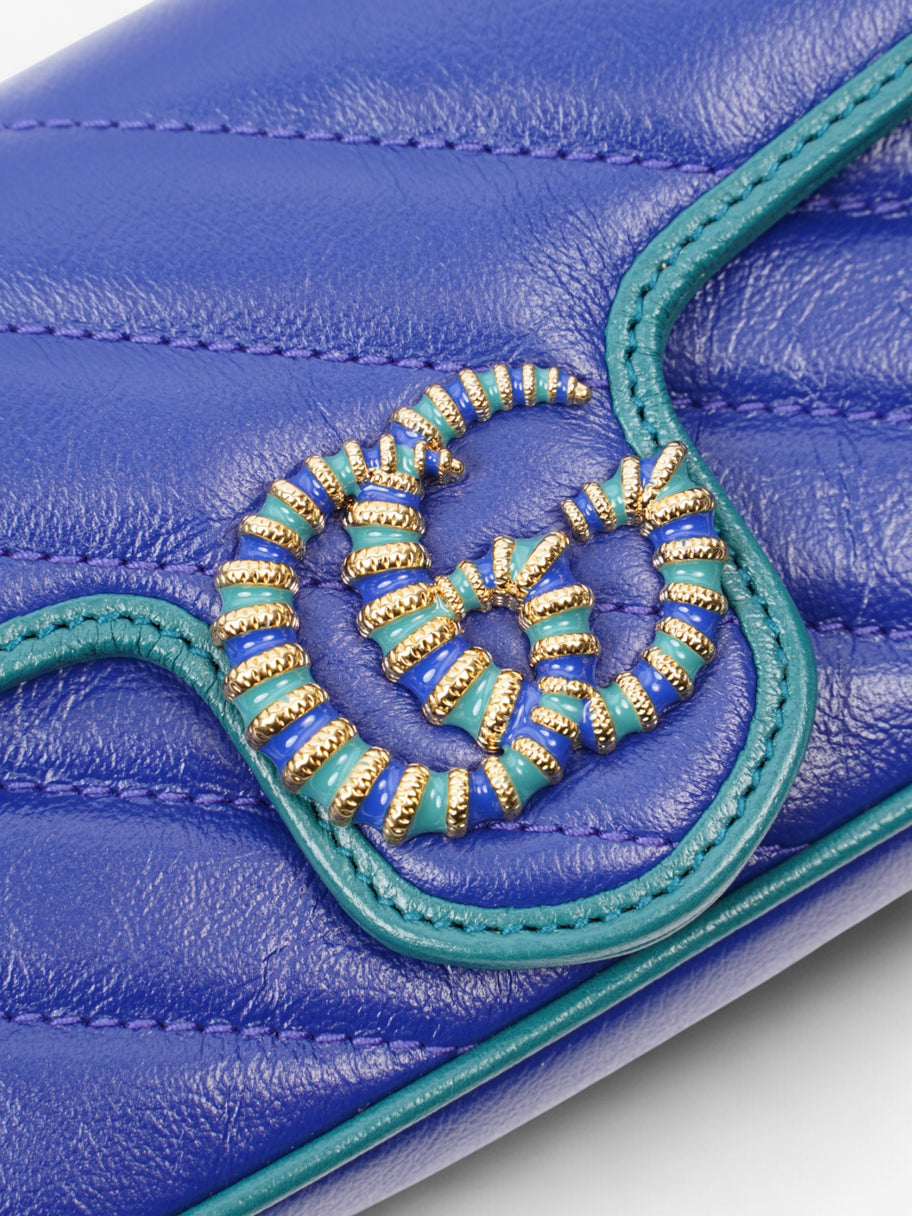 Gucci GG Marmont Blue / Green Matelasse Leather Super Mini Image 7