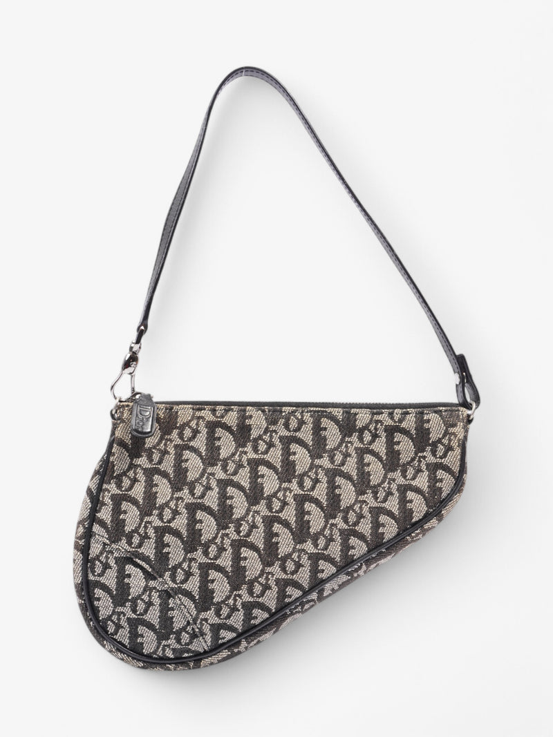  Christian Dior Trotter Saddle Pouch Black Oblique Canvas