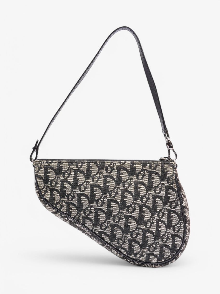 Christian Dior Trotter Saddle Pouch Black Oblique Canvas Image 4