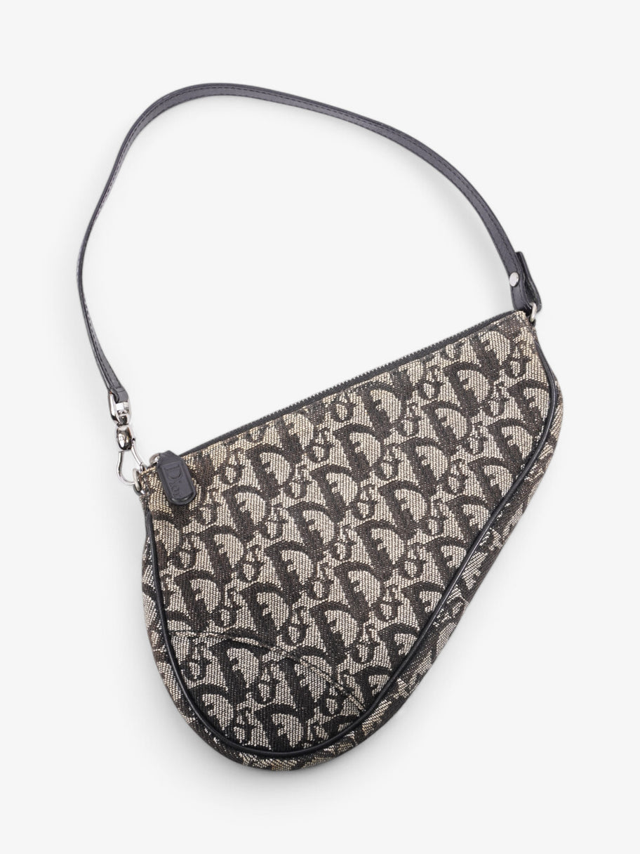 Christian Dior Trotter Saddle Pouch Black Oblique Canvas Image 7