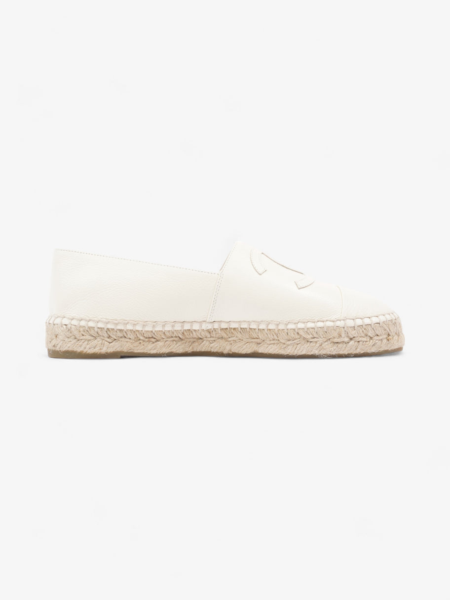 Chanel CC Cap Toe Espadrilles White Leather EU 41 UK 8 Image 4
