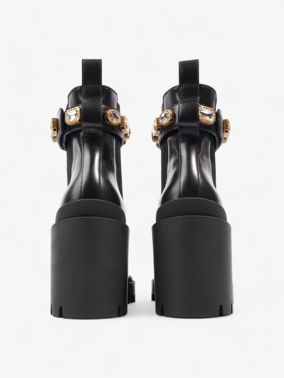 Gucci GG Jewelled Heeled Boots 85mm Black Leather EU 37 UK 4 Image 6