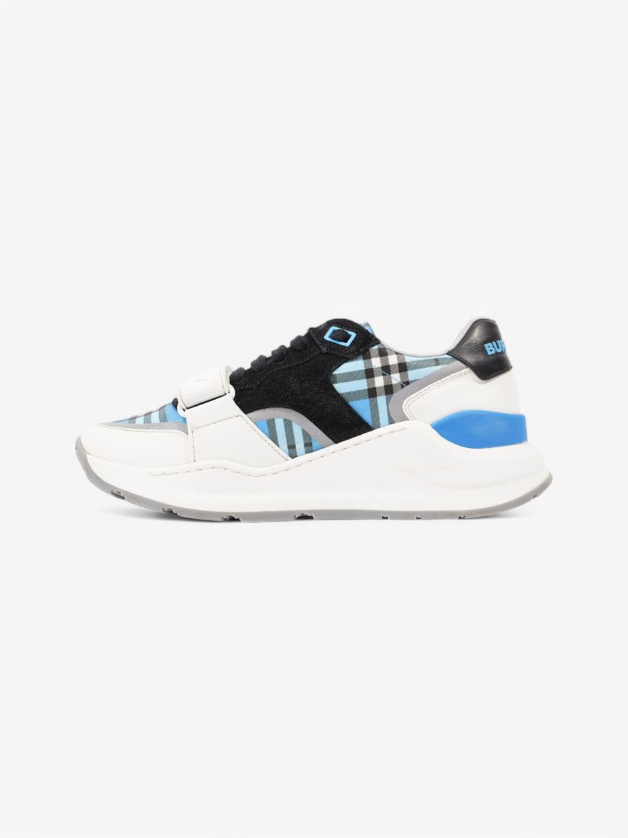 Burberry Ramsey Sneakers White  / Black / Blue Suede EU 37 UK 4 Image 2