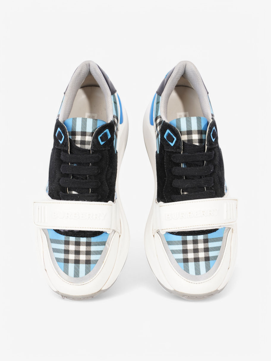 Burberry Ramsey Sneakers White  / Black / Blue Suede EU 37 UK 4 Image 7