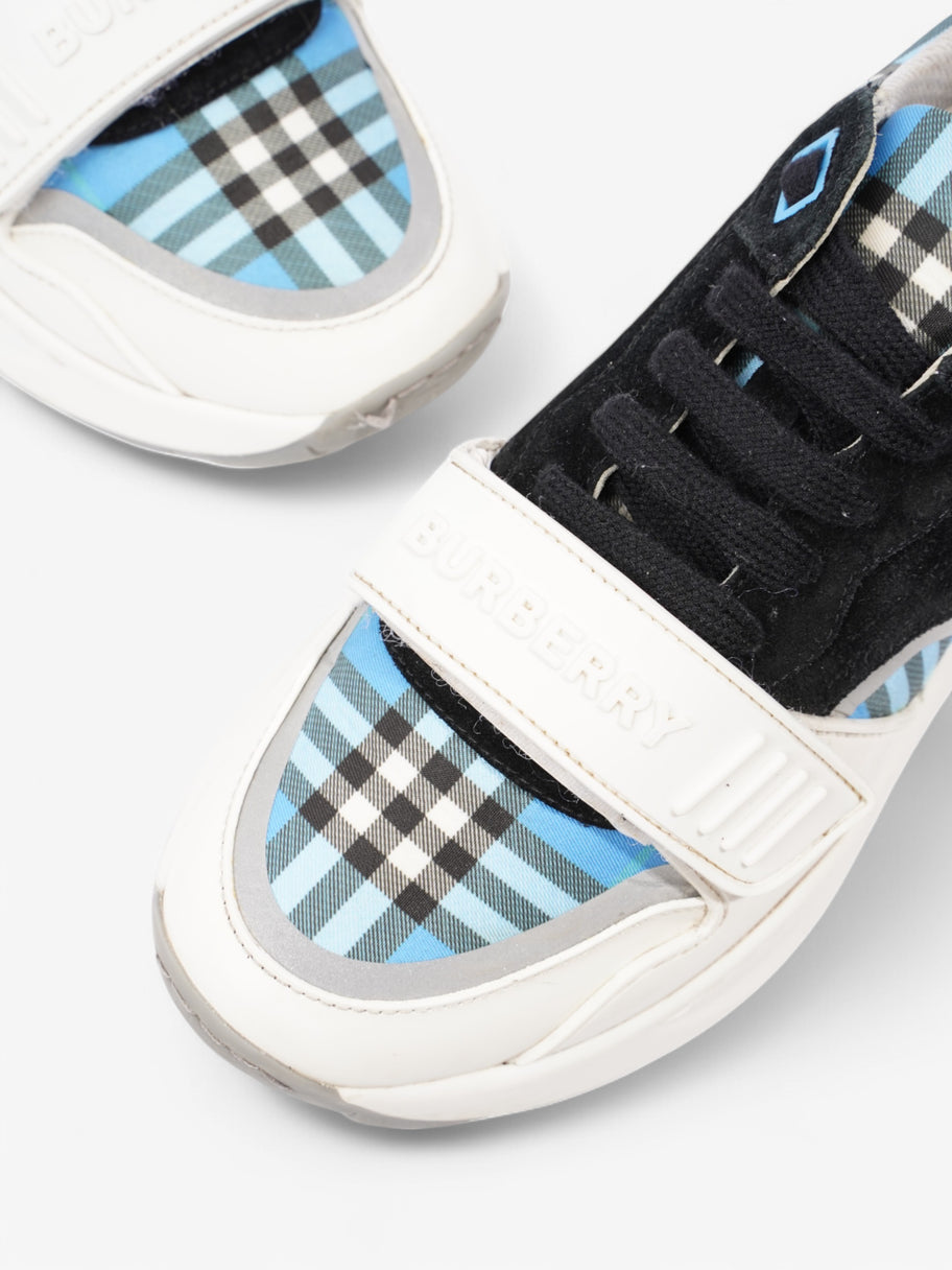 Burberry Ramsey Sneakers White  / Black / Blue Suede EU 37 UK 4 Image 8