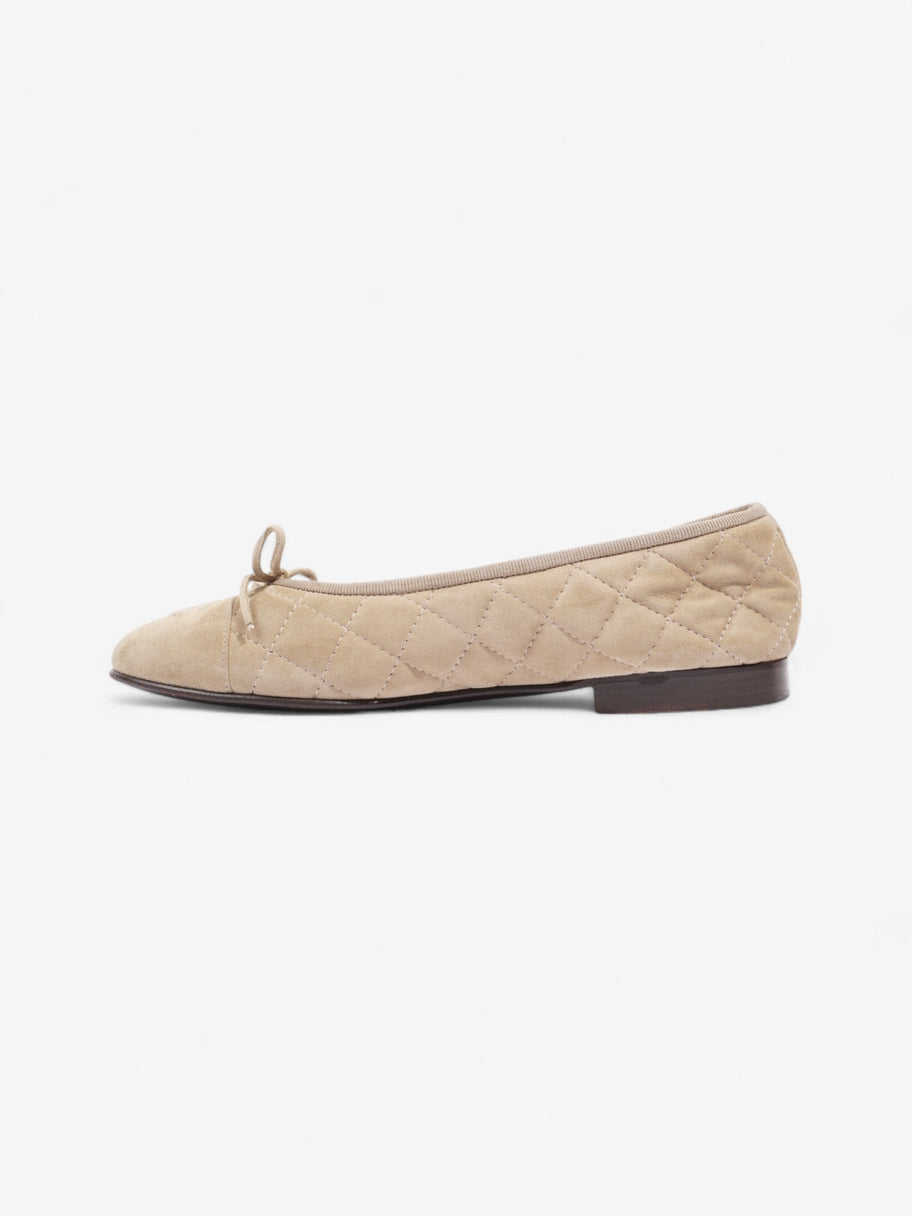 Chanel CC Ballet Flats  Beige  Suede EU 37 UK 4 Image 3