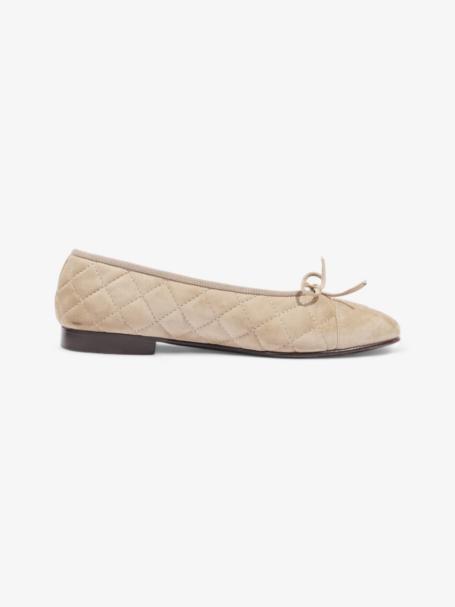 Chanel CC Ballet Flats  Beige  Suede EU 37 UK 4 Image 4