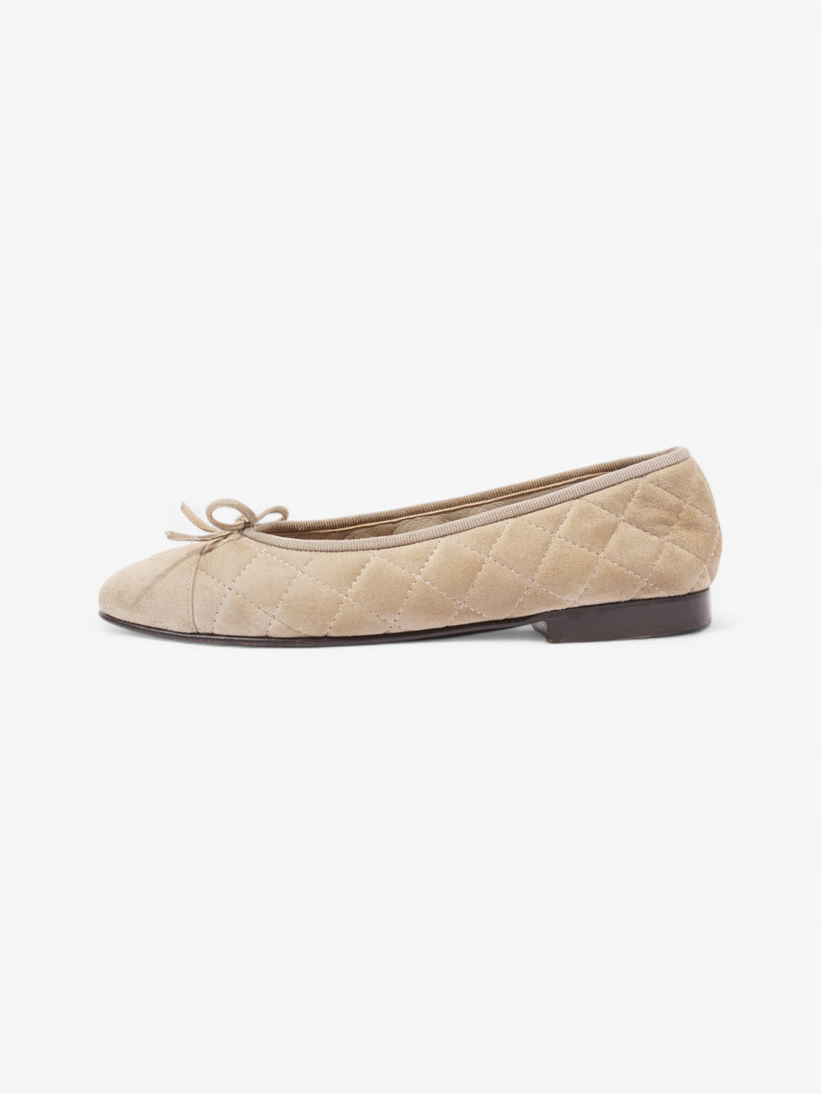 Chanel CC Ballet Flats  Beige  Suede EU 37 UK 4 Image 5