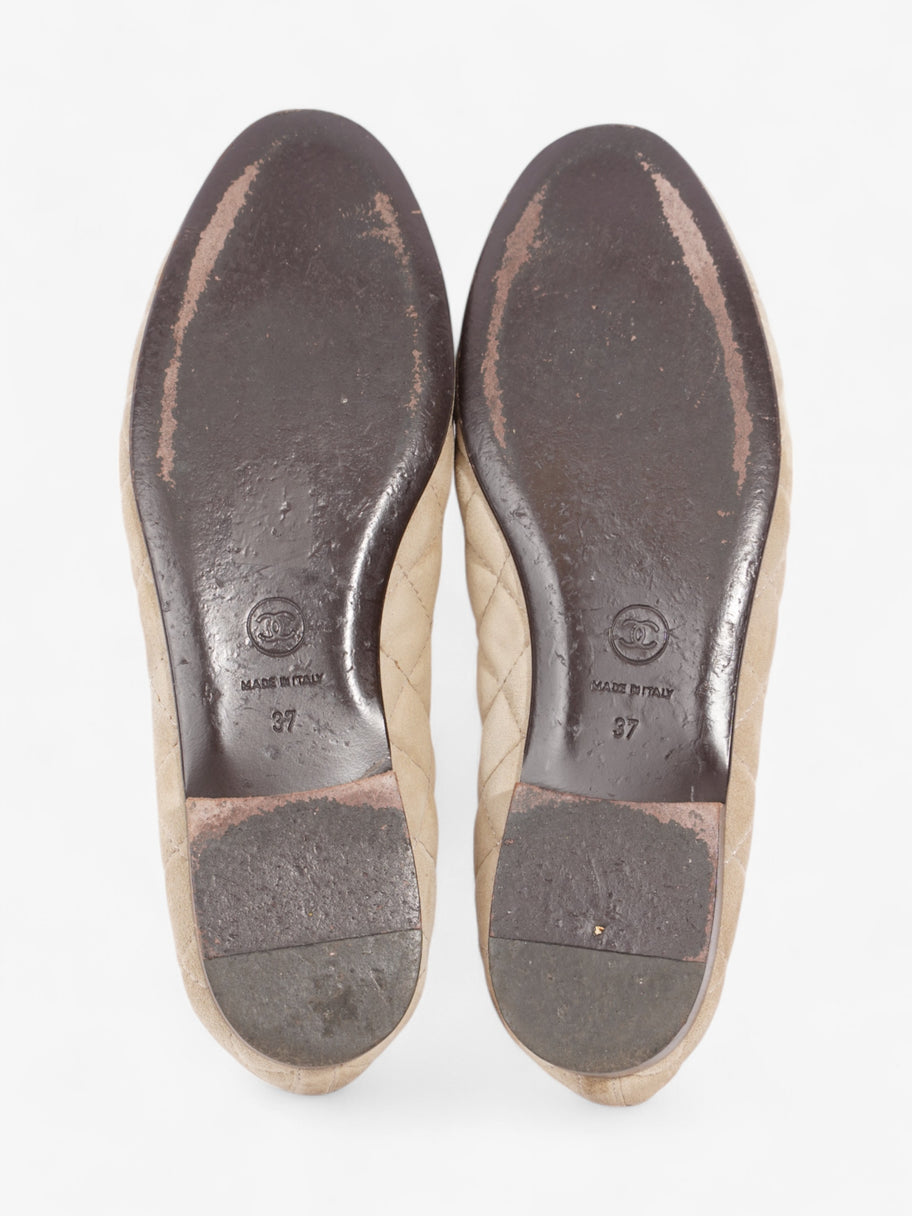 Chanel CC Ballet Flats  Beige  Suede EU 37 UK 4 Image 7
