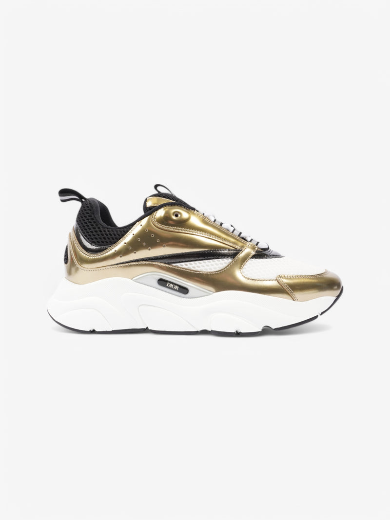  Christian Dior B22 Sneakers White  / Gold / Black Mesh EU 42 UK 8
