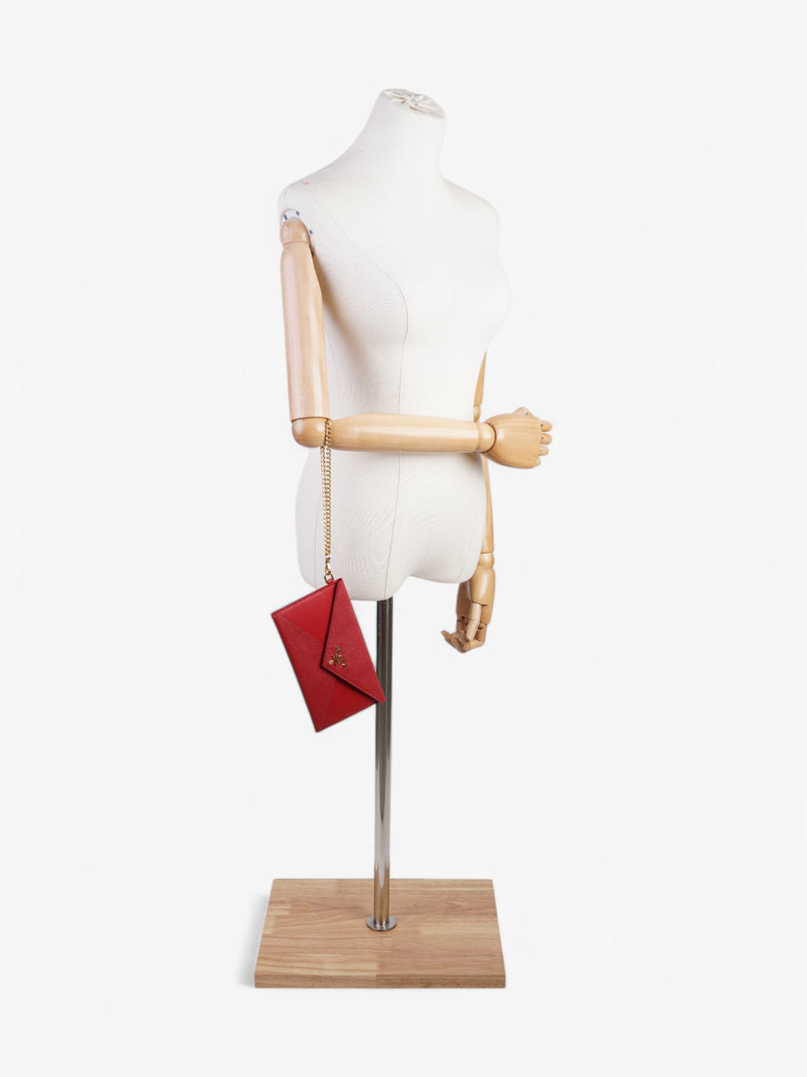 Prada Envelope Wristlet Red Saffiano Leather Image 2