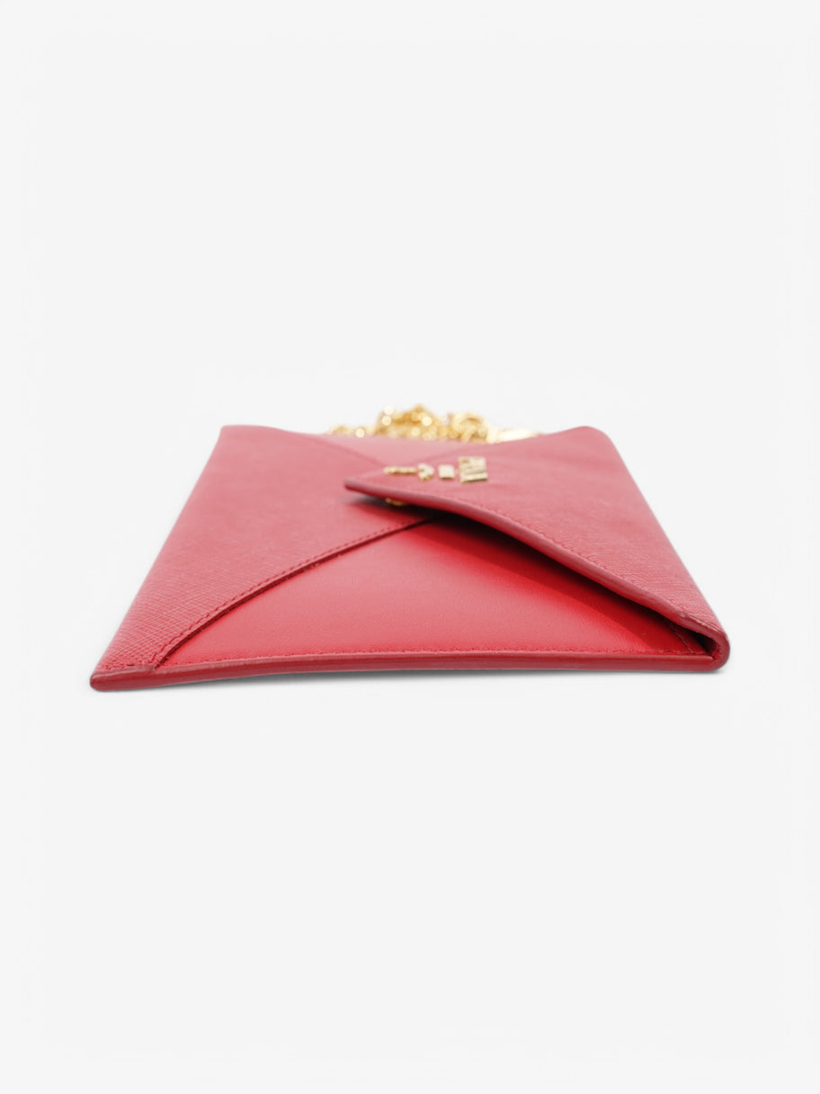 Prada Envelope Wristlet Red Saffiano Leather Image 3