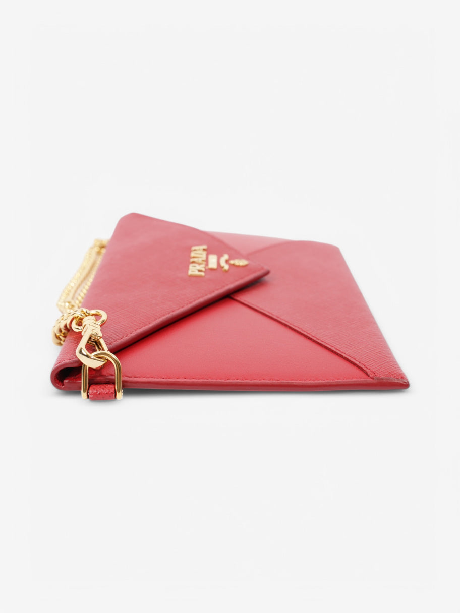 Prada Envelope Wristlet Red Saffiano Leather Image 5