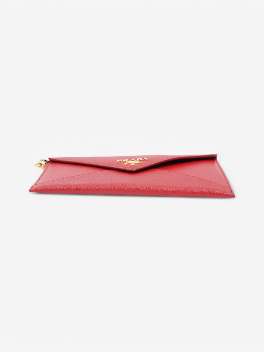 Prada Envelope Wristlet Red Saffiano Leather Image 6