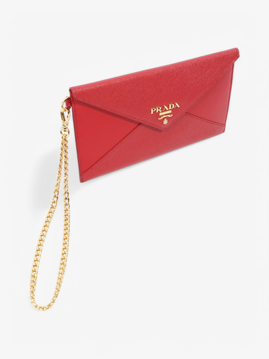 Prada Envelope Wristlet Red Saffiano Leather Image 7