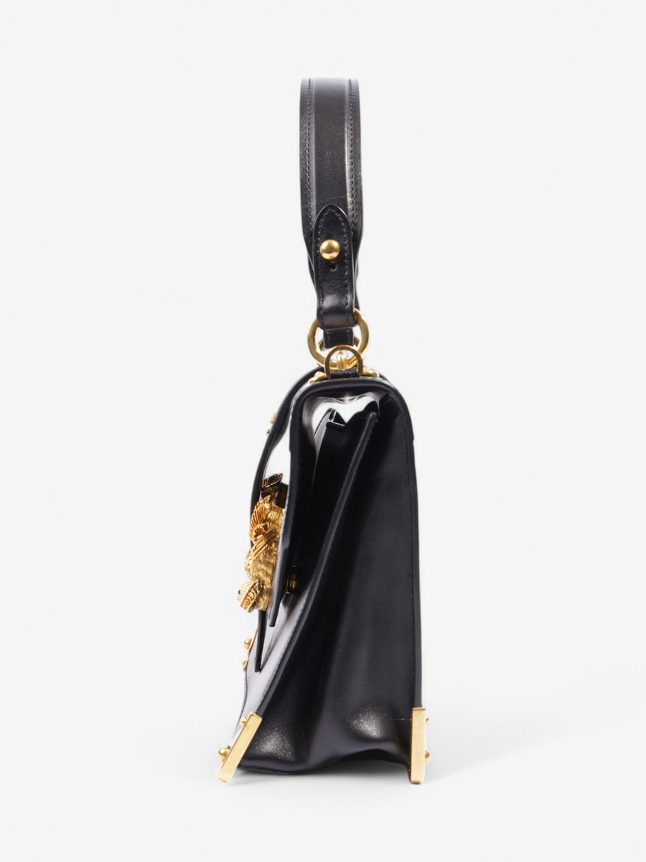 Prada Flap Bag Black / Gold Saffiano Leather Image 3