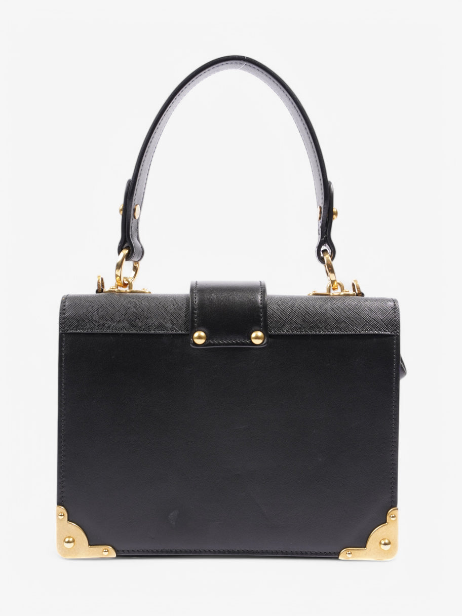 Prada Flap Bag Black / Gold Saffiano Leather Image 4