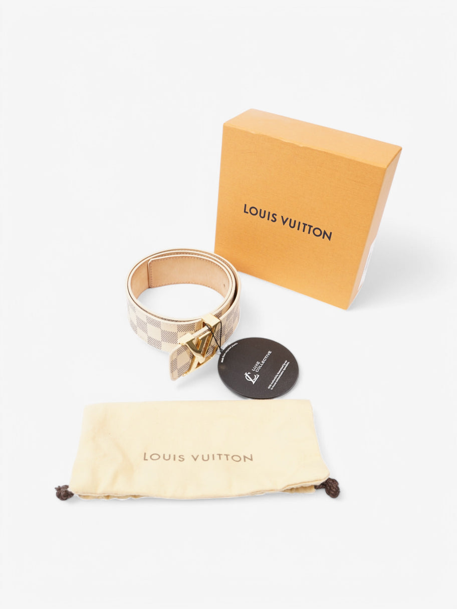 Louis Vuitton LV Initials Belt Damier Azur / Gold Coated Canvas 80cm / 32