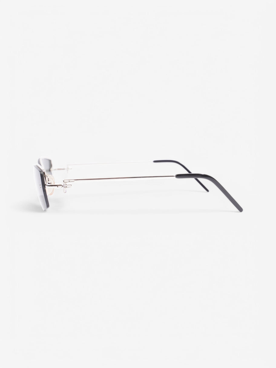 Fendi F Rectangular Sunglasses Black / Silver Acetate 135mm Image 2