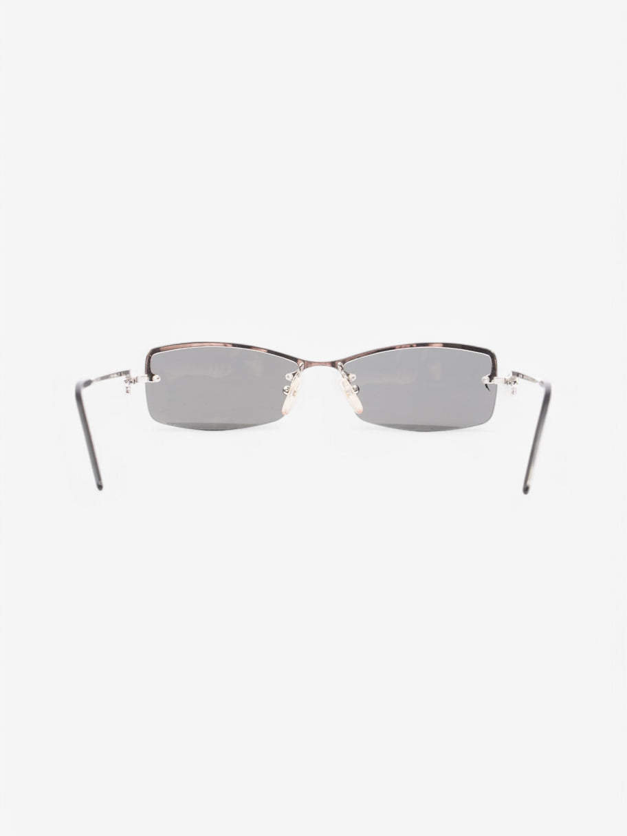 Fendi F Rectangular Sunglasses Black / Silver Acetate 135mm Image 3