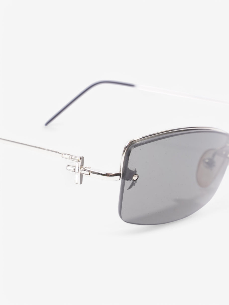 Fendi F Rectangular Sunglasses Black / Silver Acetate 135mm Image 6