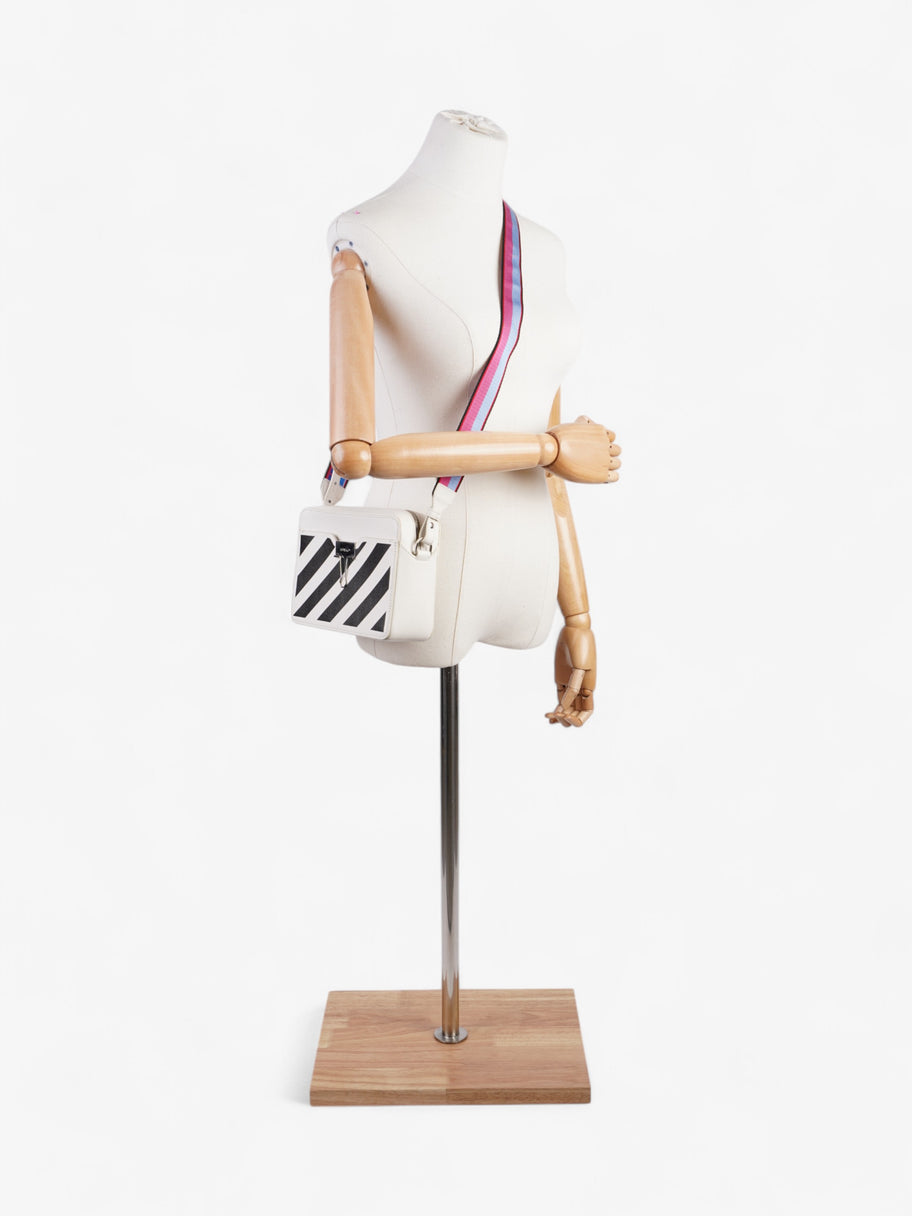 Off White Diag Clip Bag White / Black Leather Image 2