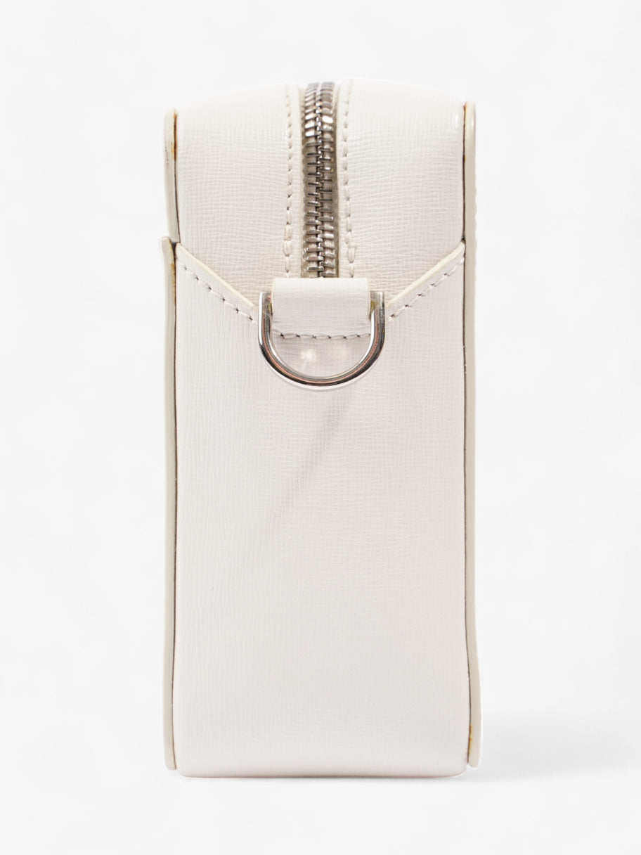 Off White Diag Clip Bag White / Black Leather Image 3