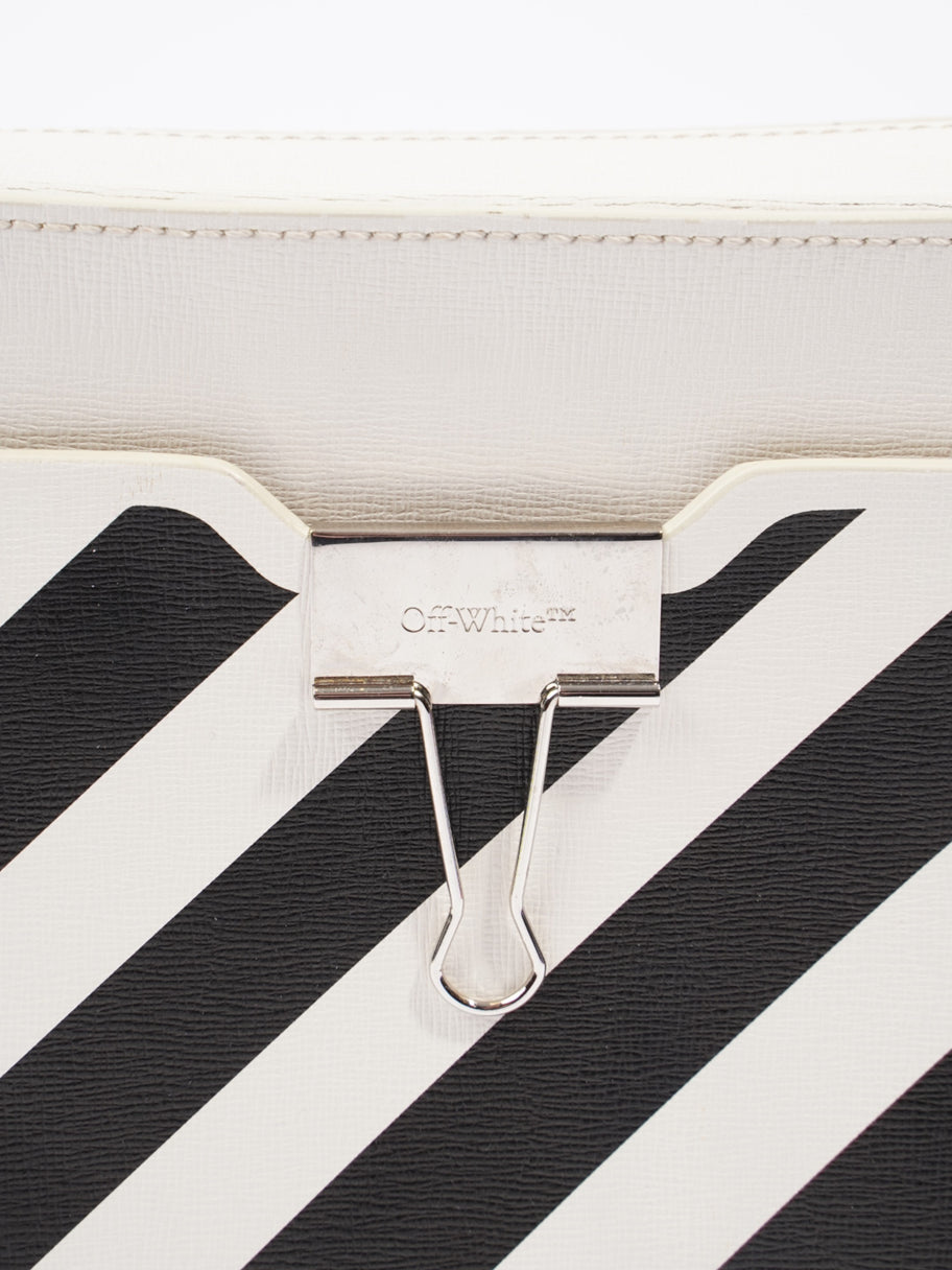 Off White Diag Clip Bag White / Black Leather Image 7