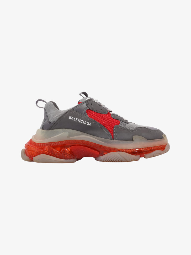  Balenciaga Triple S Clear Sole Grey / Red Mesh EU 42 UK 8