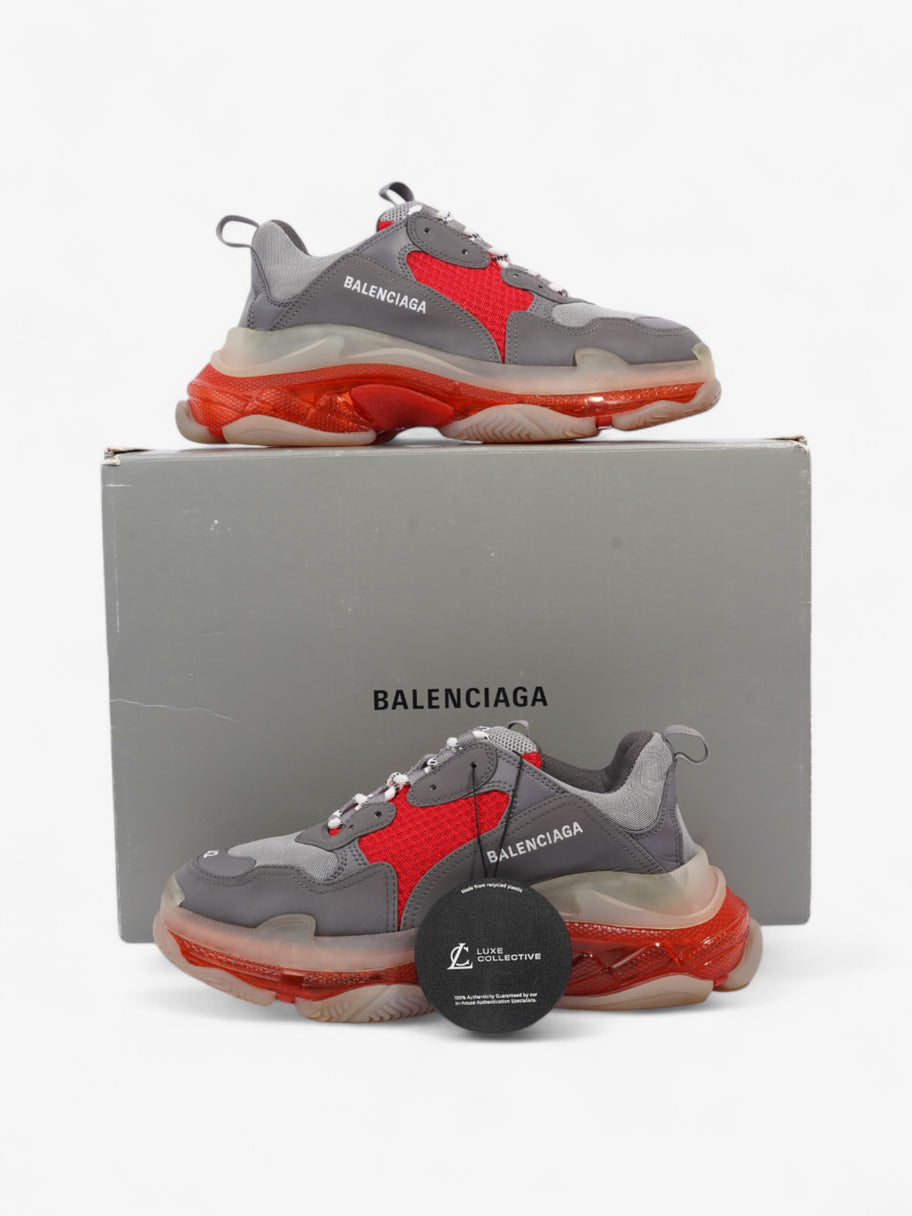 Balenciaga Triple S Clear Sole Grey / Red Mesh EU 42 UK 8 Image 10