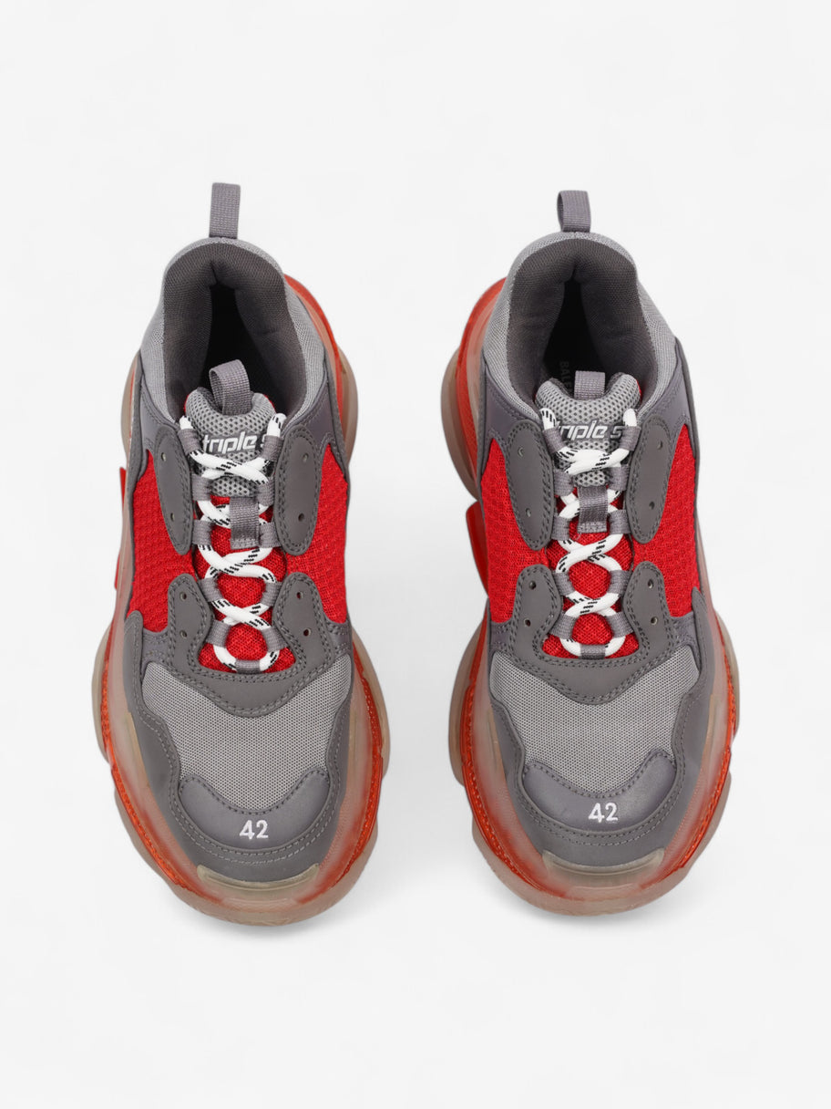 Balenciaga Triple S Clear Sole Grey / Red Mesh EU 42 UK 8 Image 8