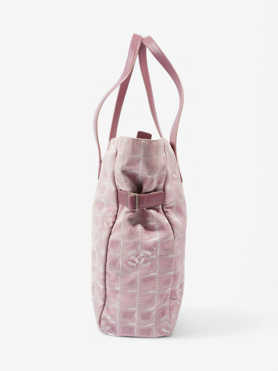 Chanel Travel Line Tote Bag Pink / White Canvas Image 3