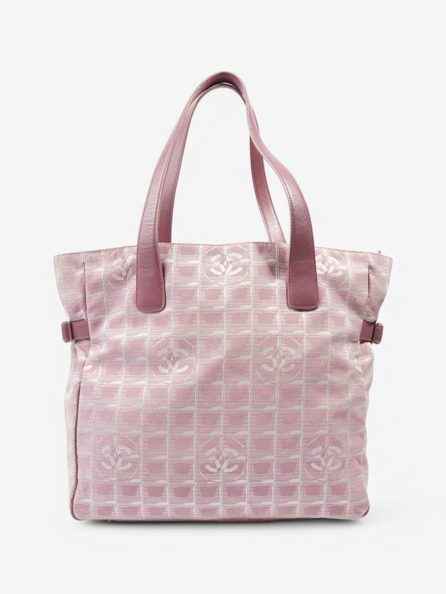 Chanel Travel Line Tote Bag Pink / White Canvas Image 4