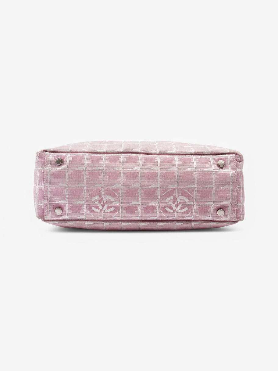 Chanel Travel Line Tote Bag Pink / White Canvas Image 6