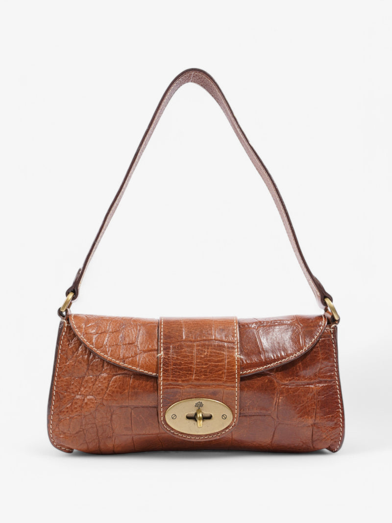  Mulberry Zinia Brown Embossed Leather