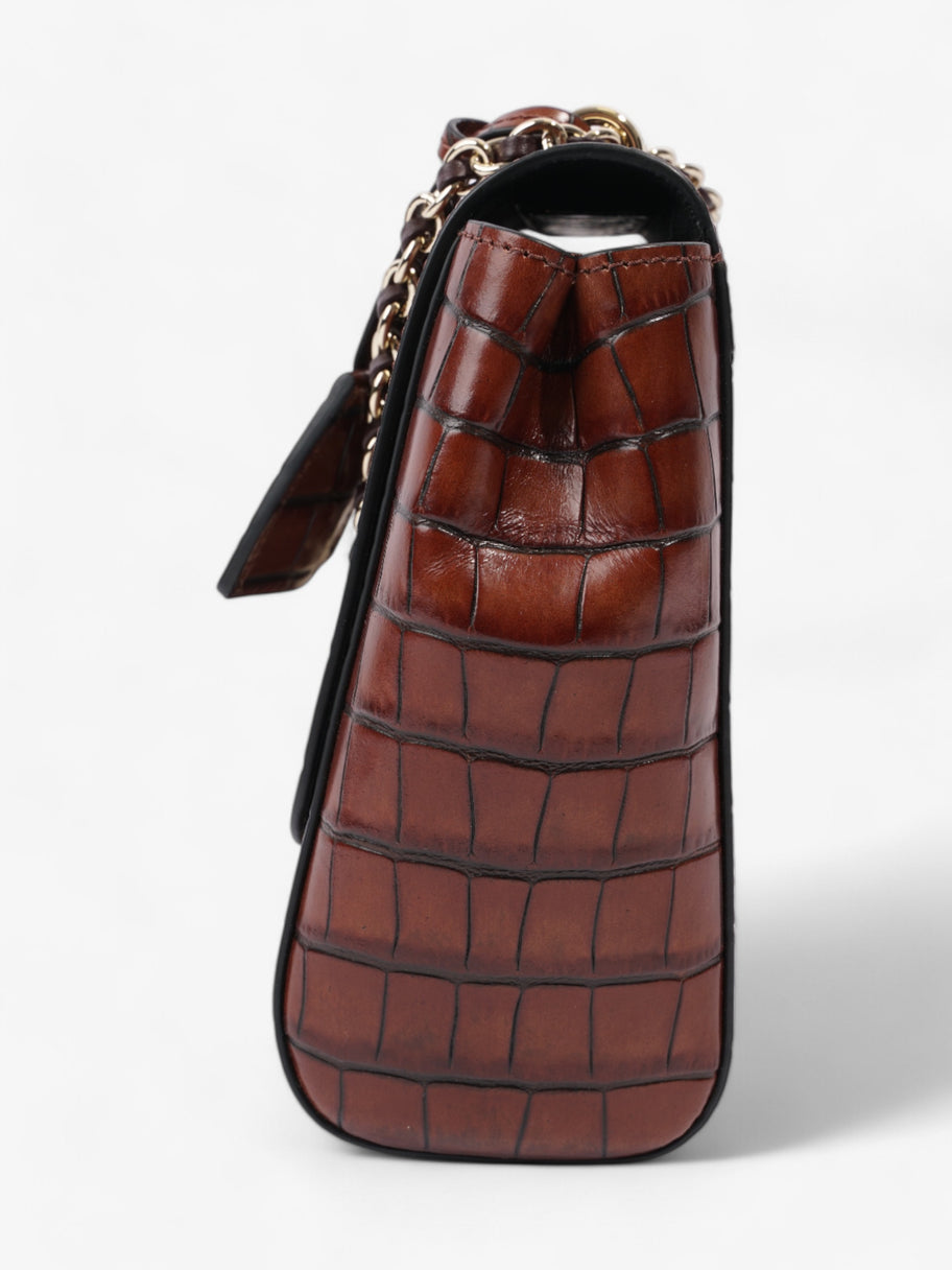 Mulberry Lily Cognac Brown Embossed Leather Medium Image 3