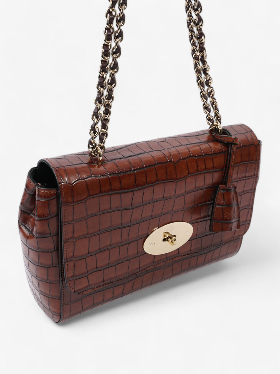 Mulberry Lily Cognac Brown Embossed Leather Medium Image 7