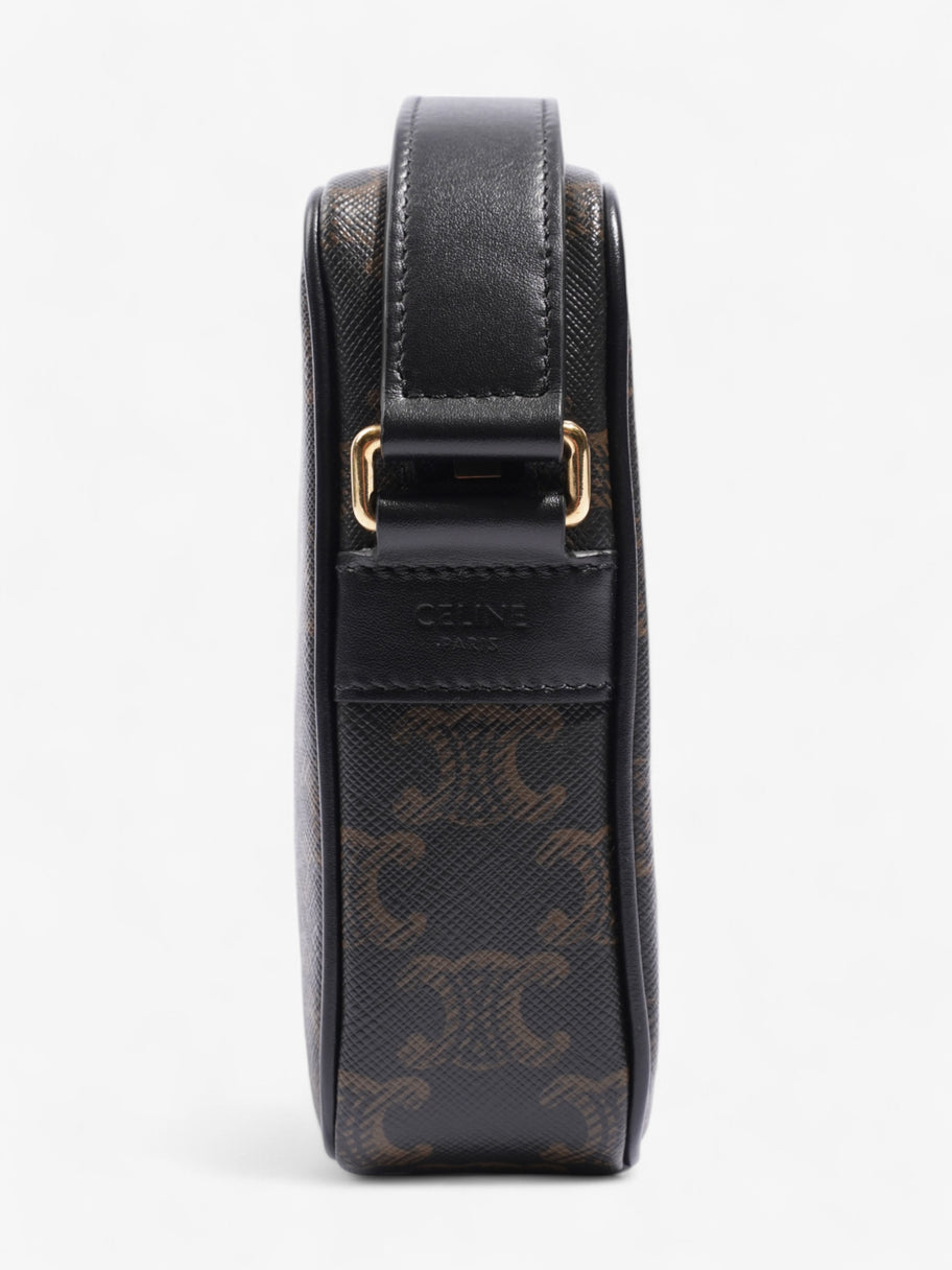 Celine Triomphe Messenger Bag Black / Brown Canvas Medium Image 3