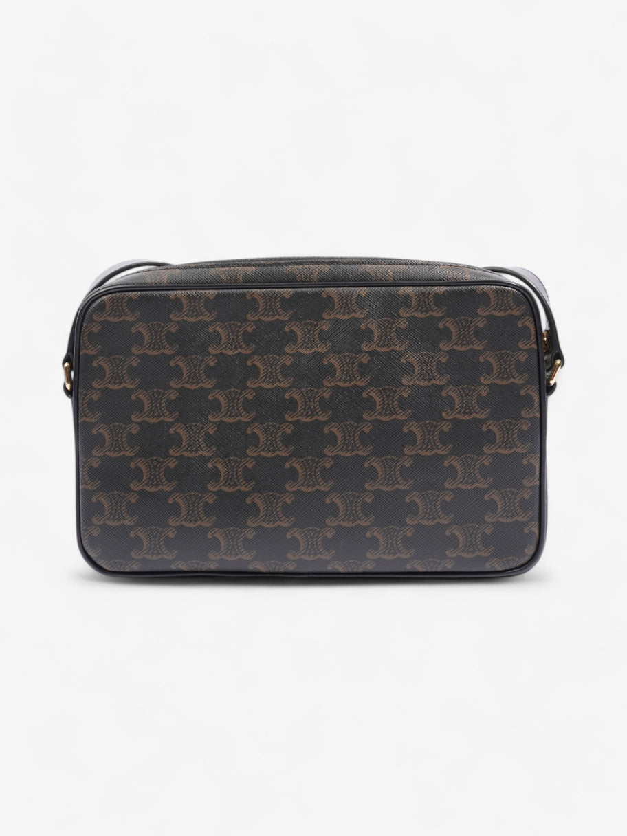 Celine Triomphe Messenger Bag Black / Brown Canvas Medium Image 4