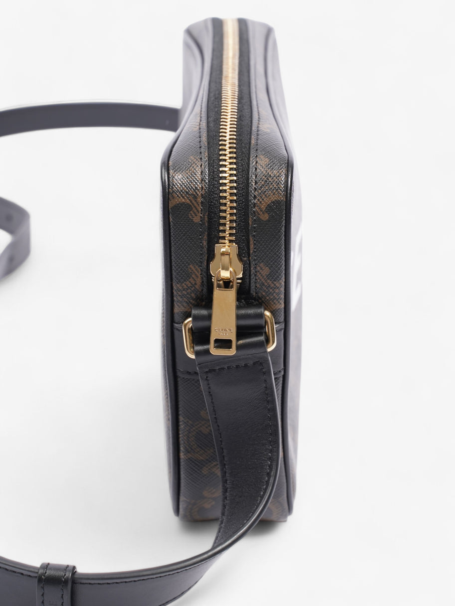 Celine Triomphe Messenger Bag Black / Brown Canvas Medium Image 5