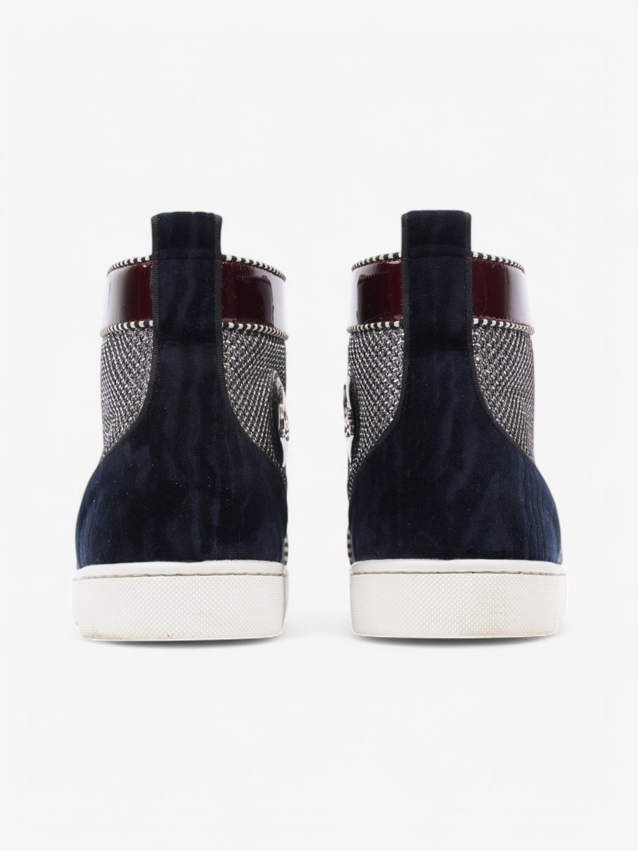 Christian Louboutin Louis Junior Spike High Top Silver / Black / Maroon  Patent Leather EU 44 UK 10 Image 6