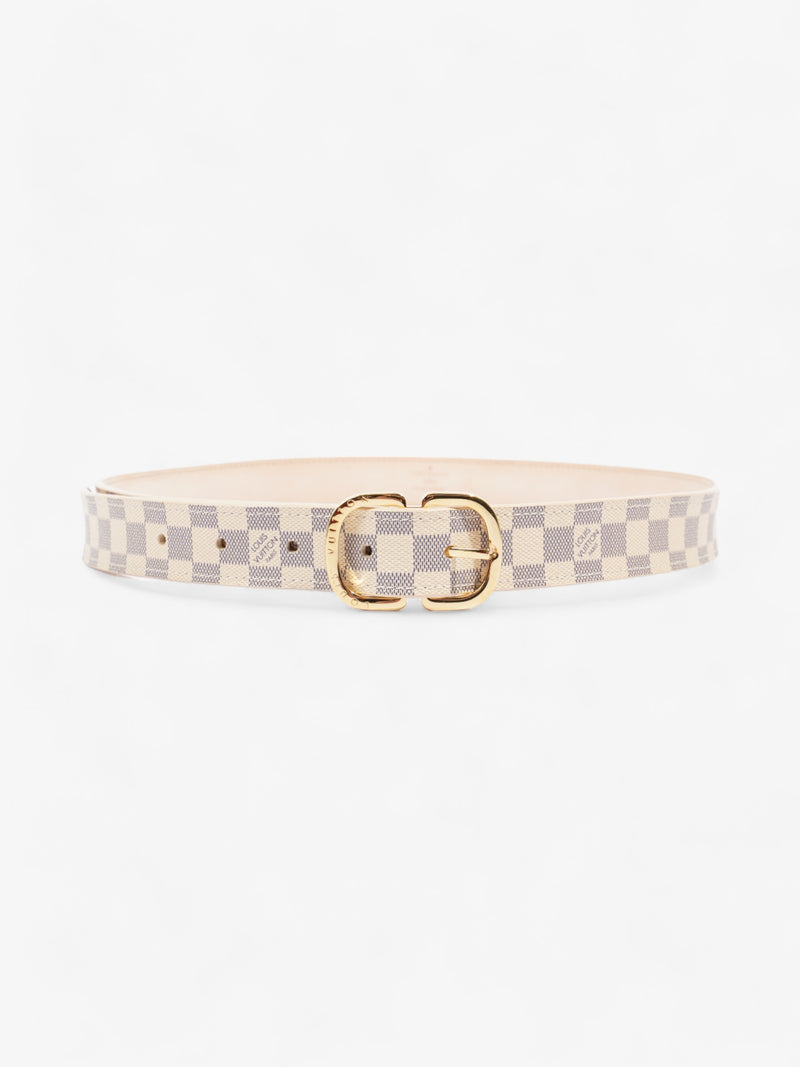  Louis Vuitton Thin Buckle Belt Damier Azur Coated Canvas 80cm 32
