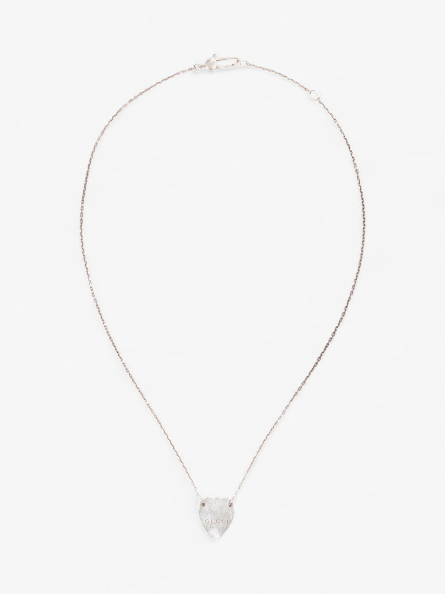 Gucci Trademark Heart Necklace Silver Silver Sterling Image 1