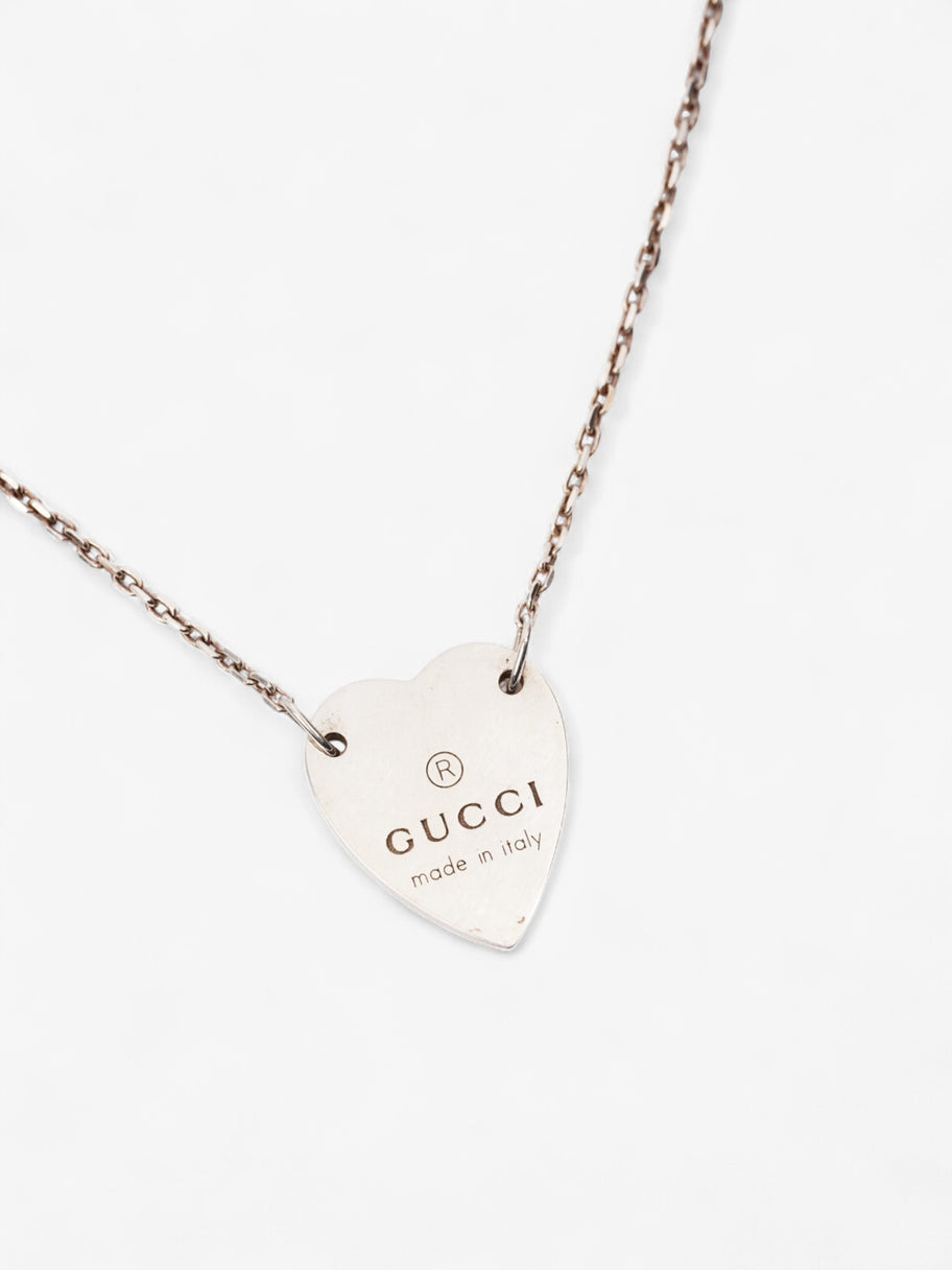 Gucci Trademark Heart Necklace Silver Silver Sterling Image 2