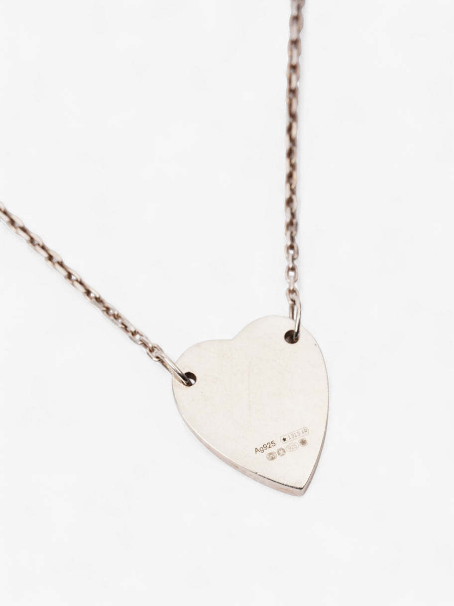 Gucci Trademark Heart Necklace Silver Silver Sterling Image 4