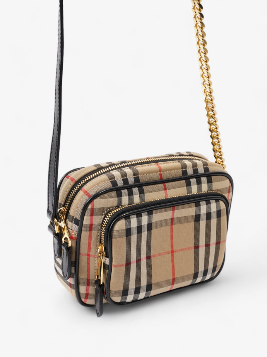 Burberry Camera Bag Vintage Check / Black Canvas Small Image 7
