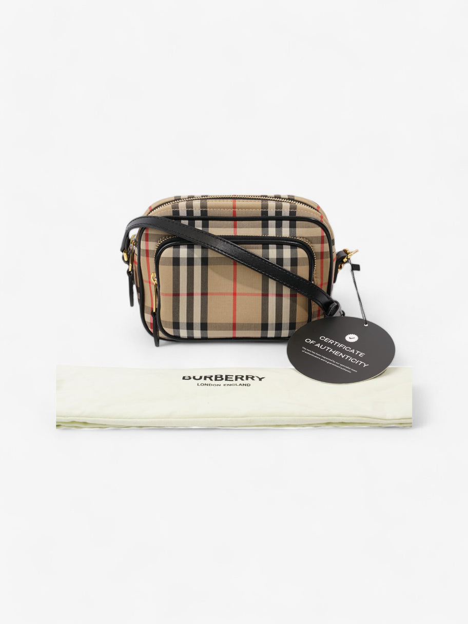Burberry Camera Bag Vintage Check / Black Canvas Small Image 9