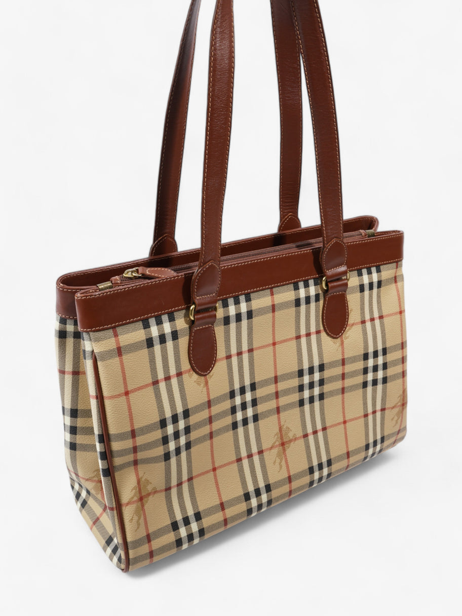 Burberry Check Tote Haymarket Check Canvas Image 8