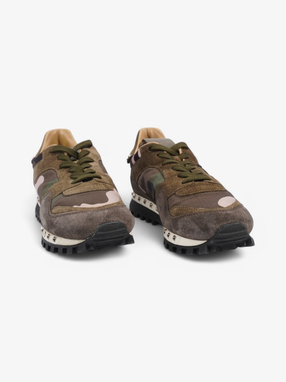Valentino Rockstud Sneakers Khaki / Green / Pink Suede EU 38 UK 5 Image 2